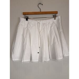 J. Crew Pleated tie-waist mini skirt Large White Pleated Skirt NEW